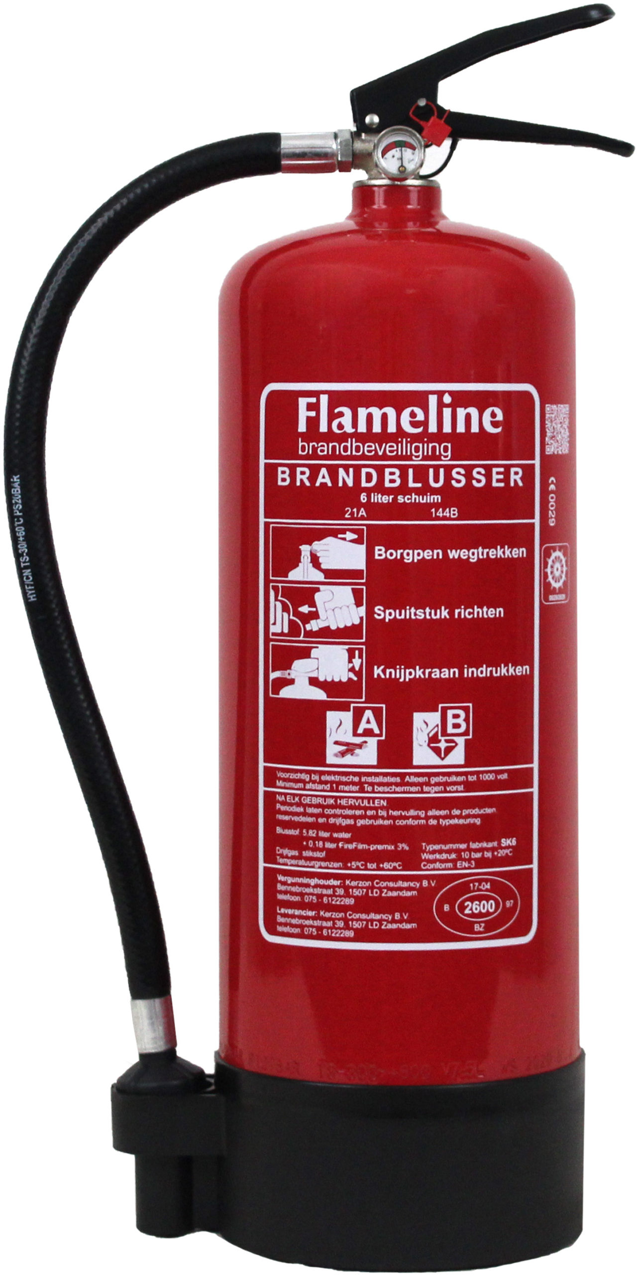 Flameline SK6 schuimblusser 6 liter AB