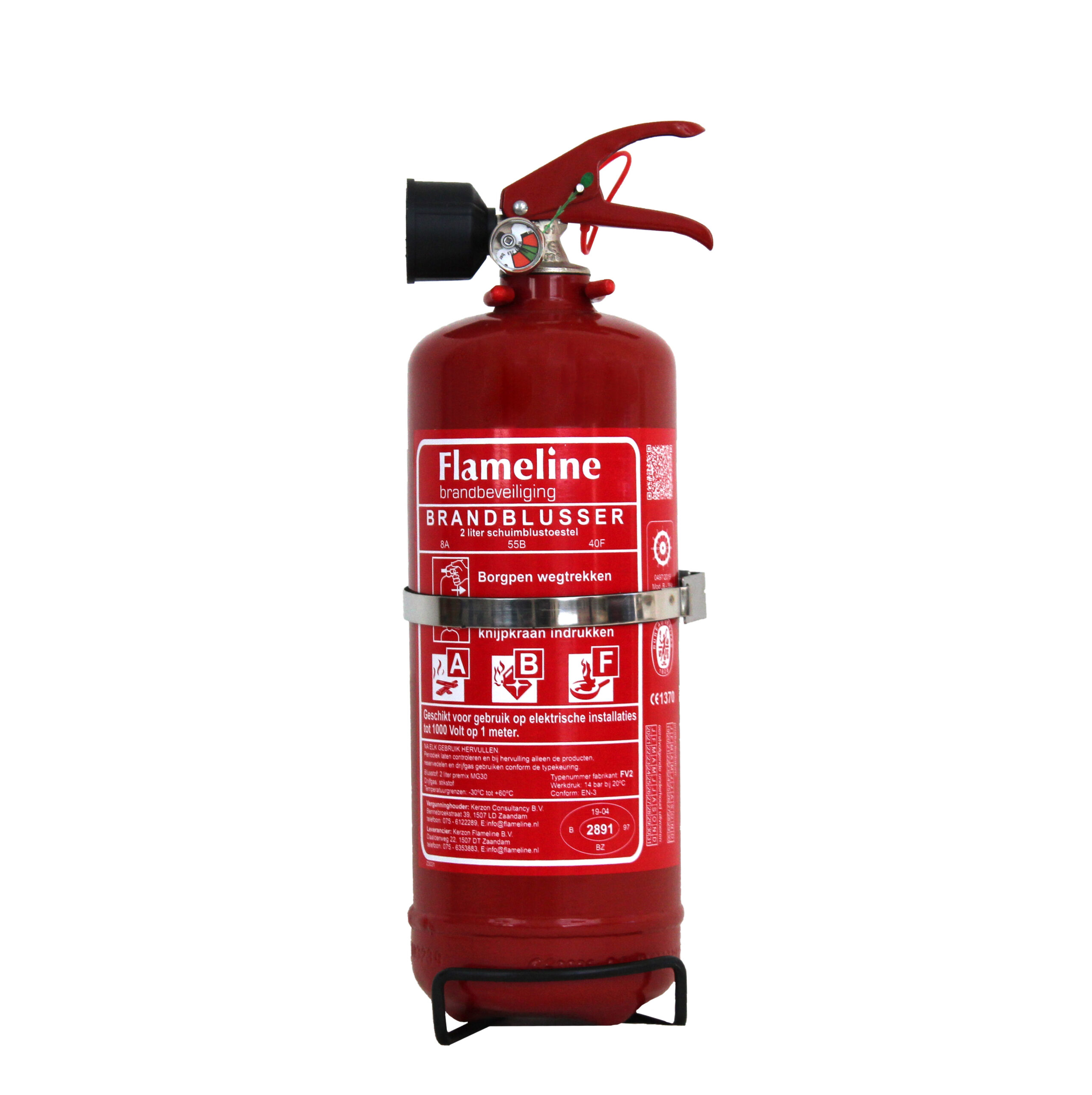 Flameline FV2 brandblusser 2 liter, vorstvrij met ABF klasse