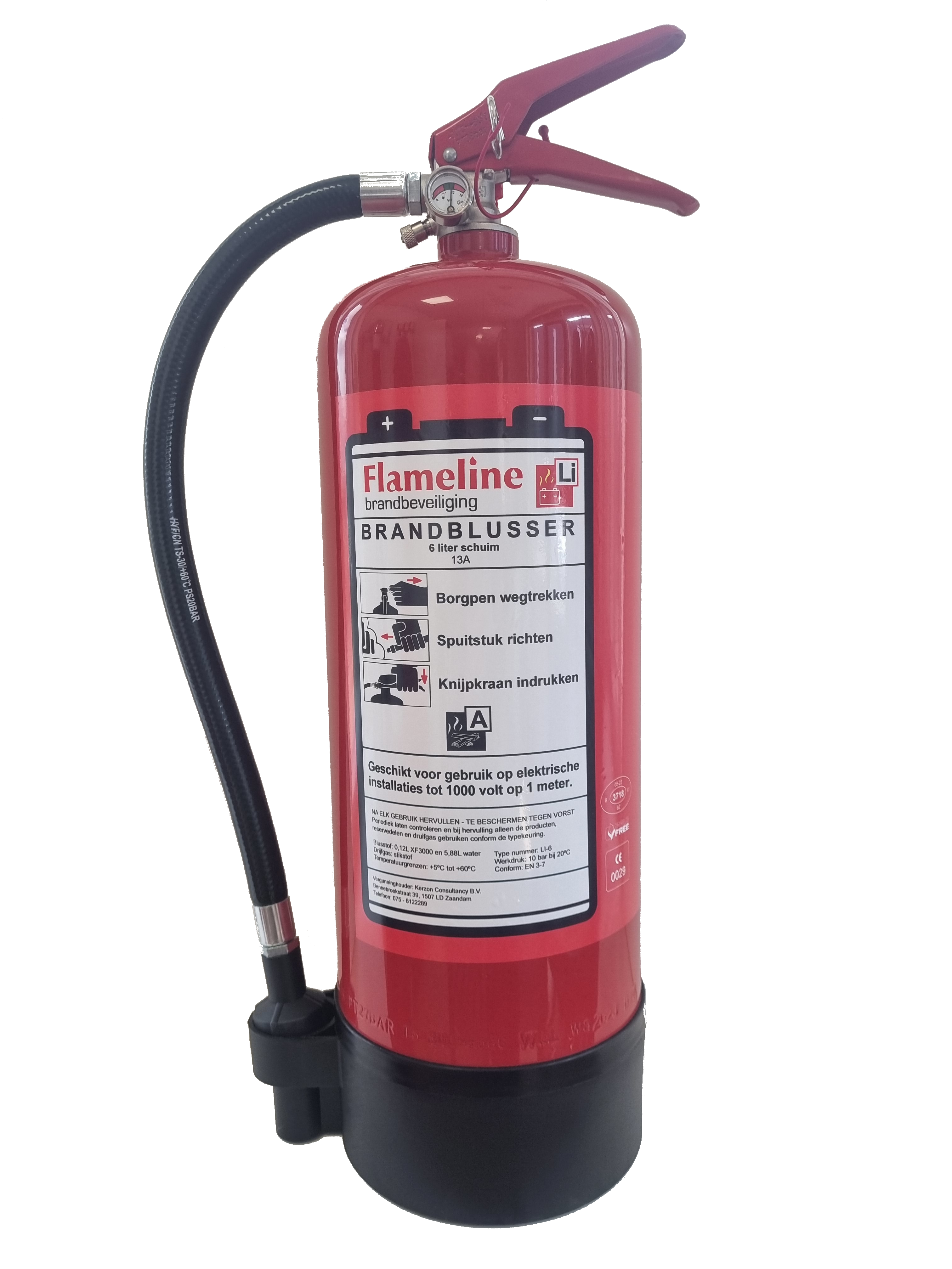Flameline Li6 Lithium 6 liter Schuimblustoestel 13A – Voor Lithium branden